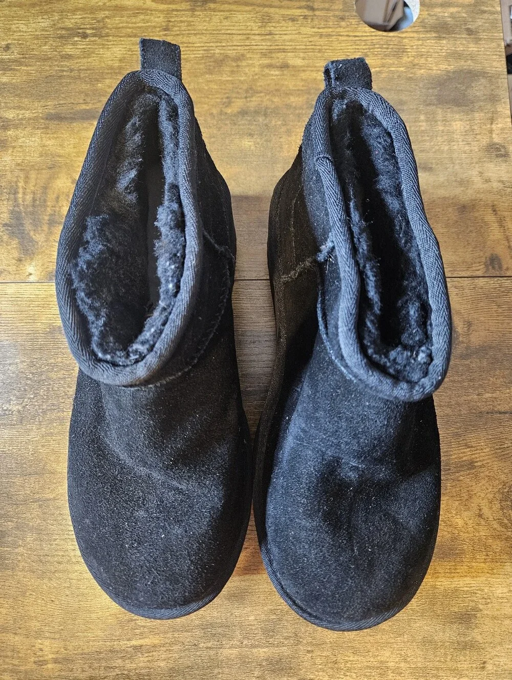 Ugg Classic Ultra Mini Platform Suede Booties Black Womens Size 7 1135092 No Box